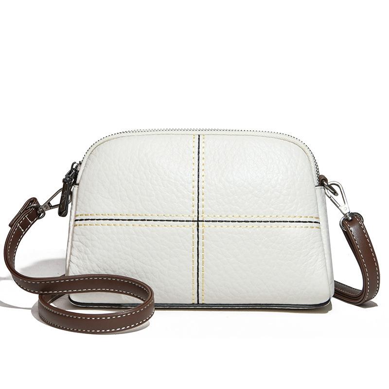 

Кожаная сумка-мессенджер для маленькой девочки из коровьей кожи, высокая вместимость, для женщин, на одно плечо, прилив белый