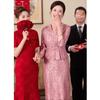 Pasit Faux Two-Piece Lace V-Neck New Chinese Style Mother-of-the-Bride Dress