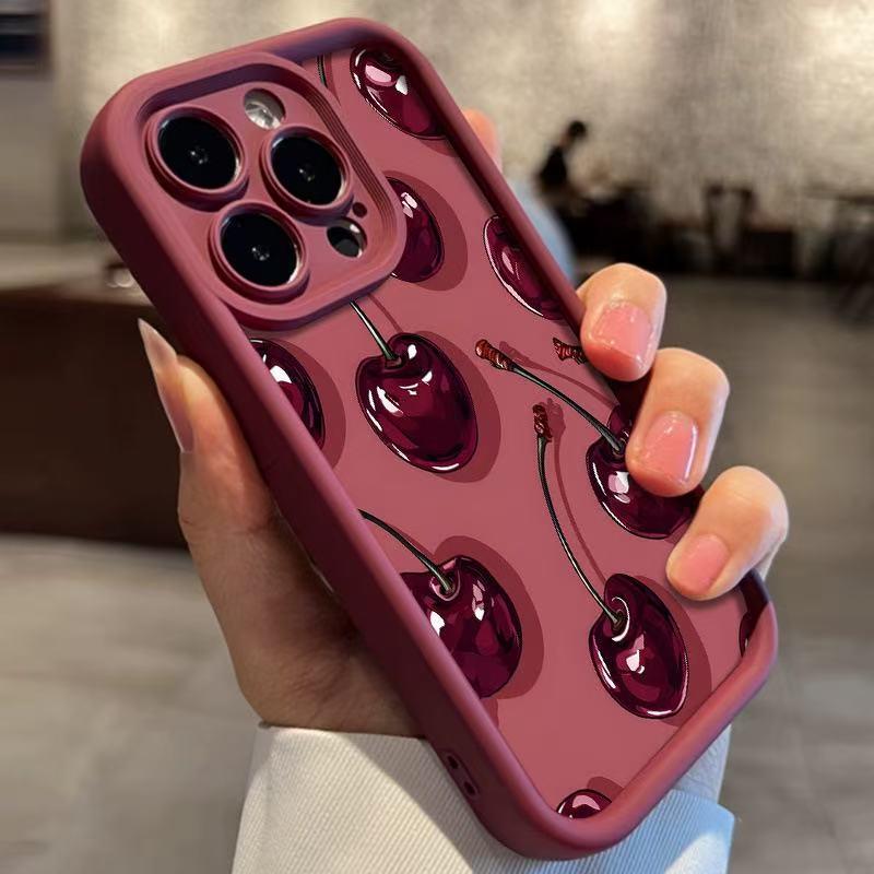 Red Cherry iPhone 17 Pro Max Case: Compatible with iPhone 13, 14, 15, and 16