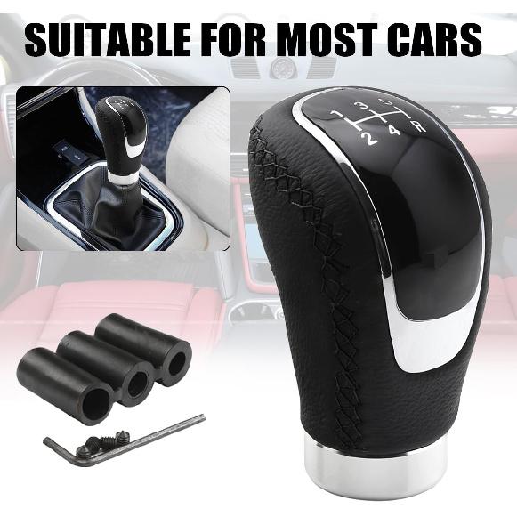 5 Speed Shift Knob, Weighted Manual Gear Shifter Knobs, Leather Gear Shifting Handle, Automotive Manual Universal Transmission, Interior Automatic