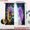Set Of 2 Gaming Controller Curtains Print Colorful Pink Purple Gamepad Splatter Effect Black Grid Gamer Room Decor Made Polyester