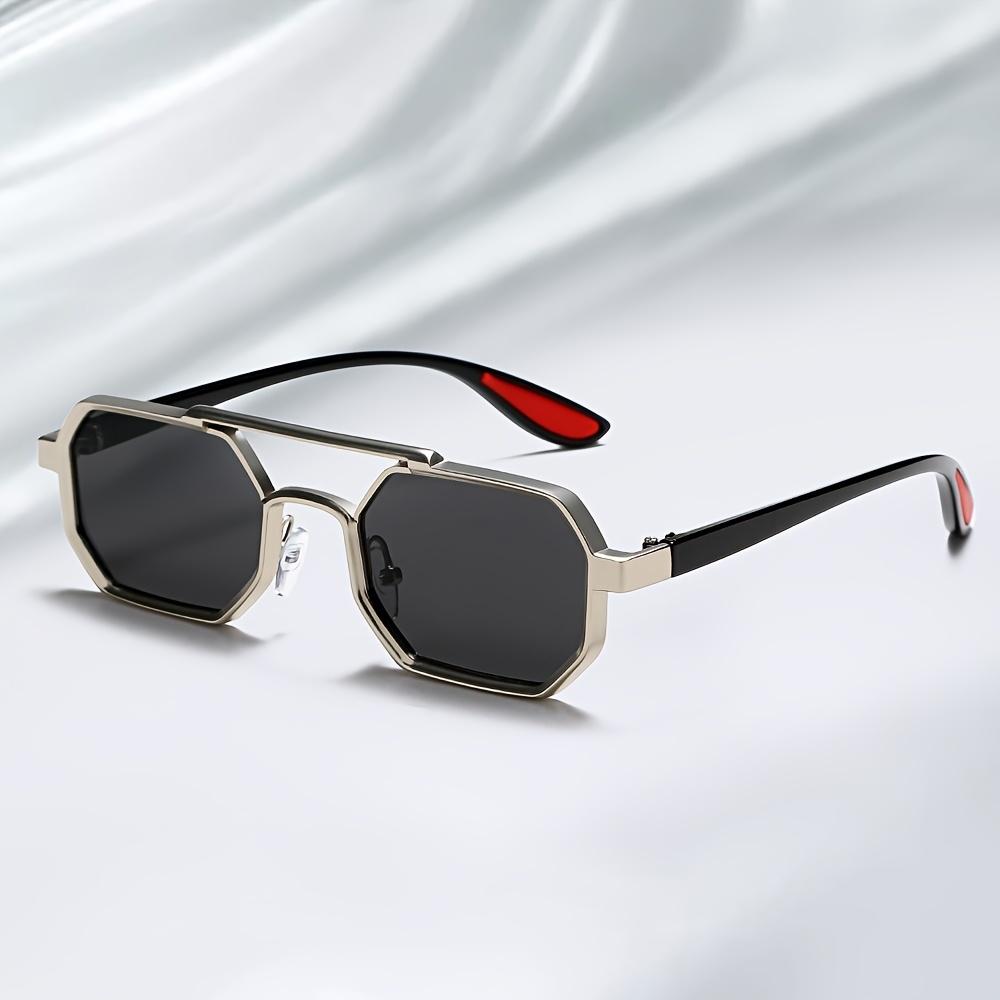 Vintage Quadratische Sonnenbrille für Herren Steampunk Sonnenbrille Retro Damen Punk Stil Modebrille Retro Shades Gafas De Sol