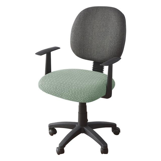Jacquard Computer Chair Cover T -Shaped Elastic Spandex Stretchy Dining Chair Covers For Office Home Anti -Dirty Removable Round Seat Slipcovers