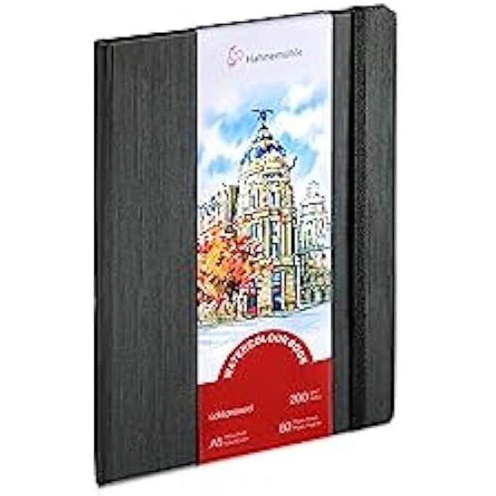 Cahier d'aquarelle - HAHNEMÜHLE - A5 - 200 g/m² - Grain fin - 30 feuilles - Blanc naturel