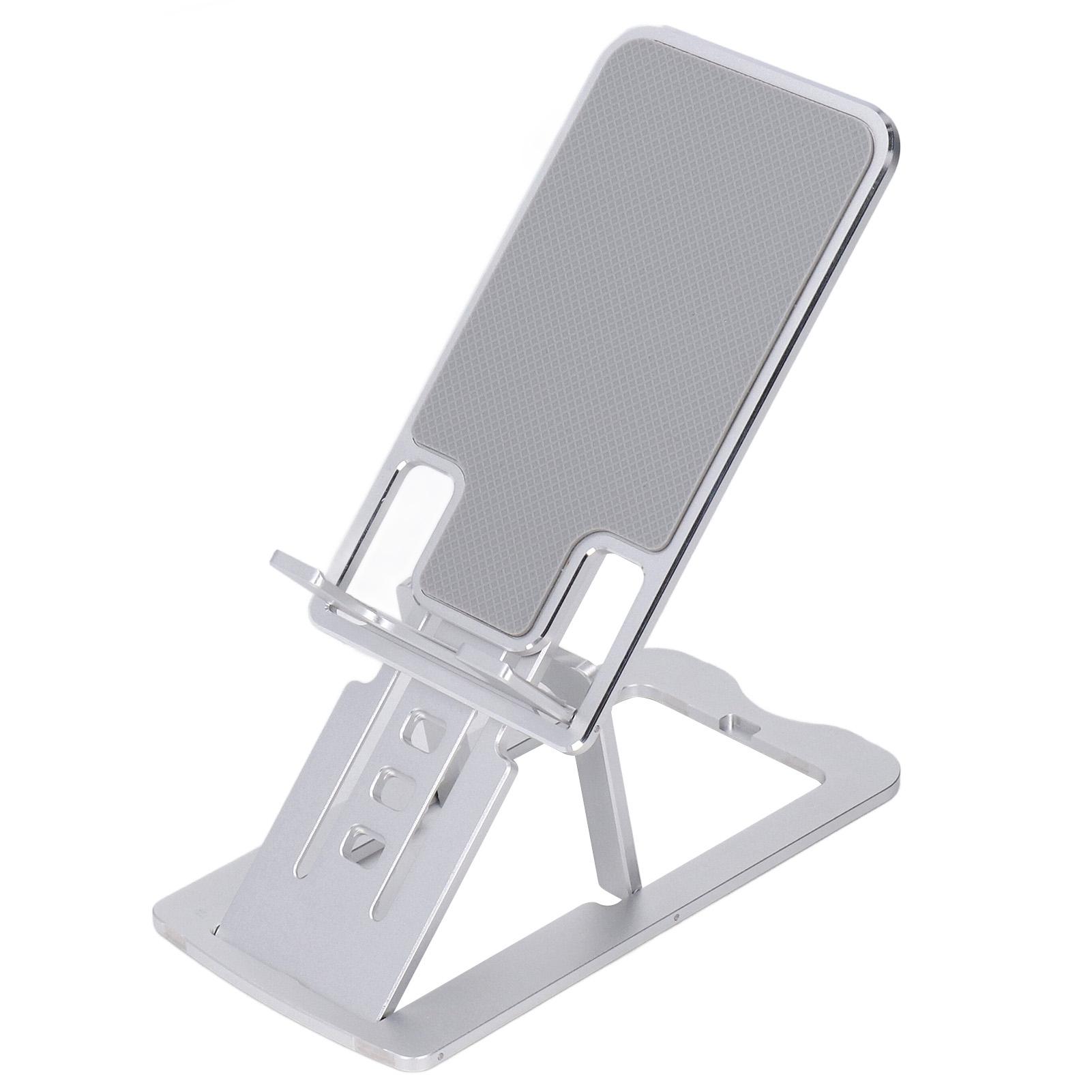 

Подставка для телефона складная портативная эргономичная 7 регулировок угла наклона нижняя часть силиконовый алюминиевый сплав планшет серебряный