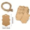 100pcs Kraft Paper Gift Tags with String - Blank Hang Labels for Party Favors, Holiday Presents & Everyday Office Use