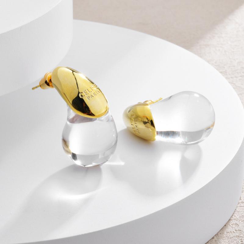 European and American New Transparent Resin Water Droplet Simple and Versatile Fashionable Temperament Personalized Earrings