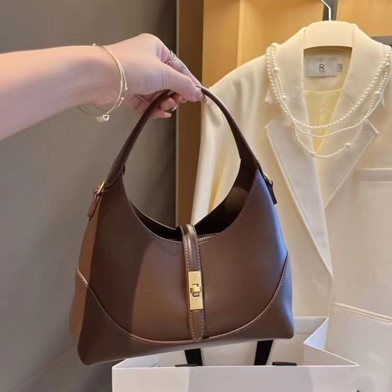 Retro Large Capacity Women Shoulder Bag Fashionable Multifunctional Commuting Crossbody Square Handbag темно-коричневого