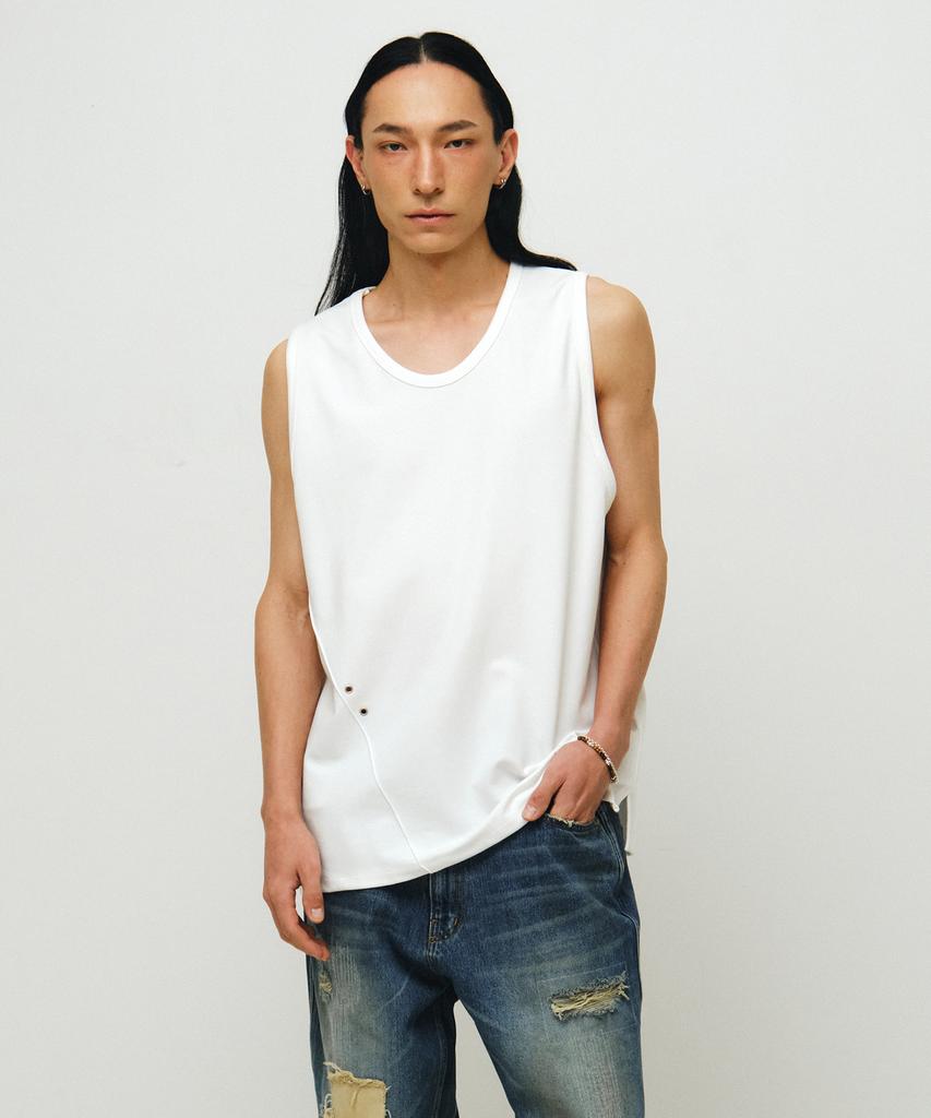 Endoor Struct Line Punching Sleeveless (White)