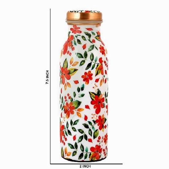 Copper Water Bottle 500 ML With Anti Oxidant Properties | Diwali Gifts for Family and Friends 100% Copper Water Bottle (Orange, 500 Ml)
