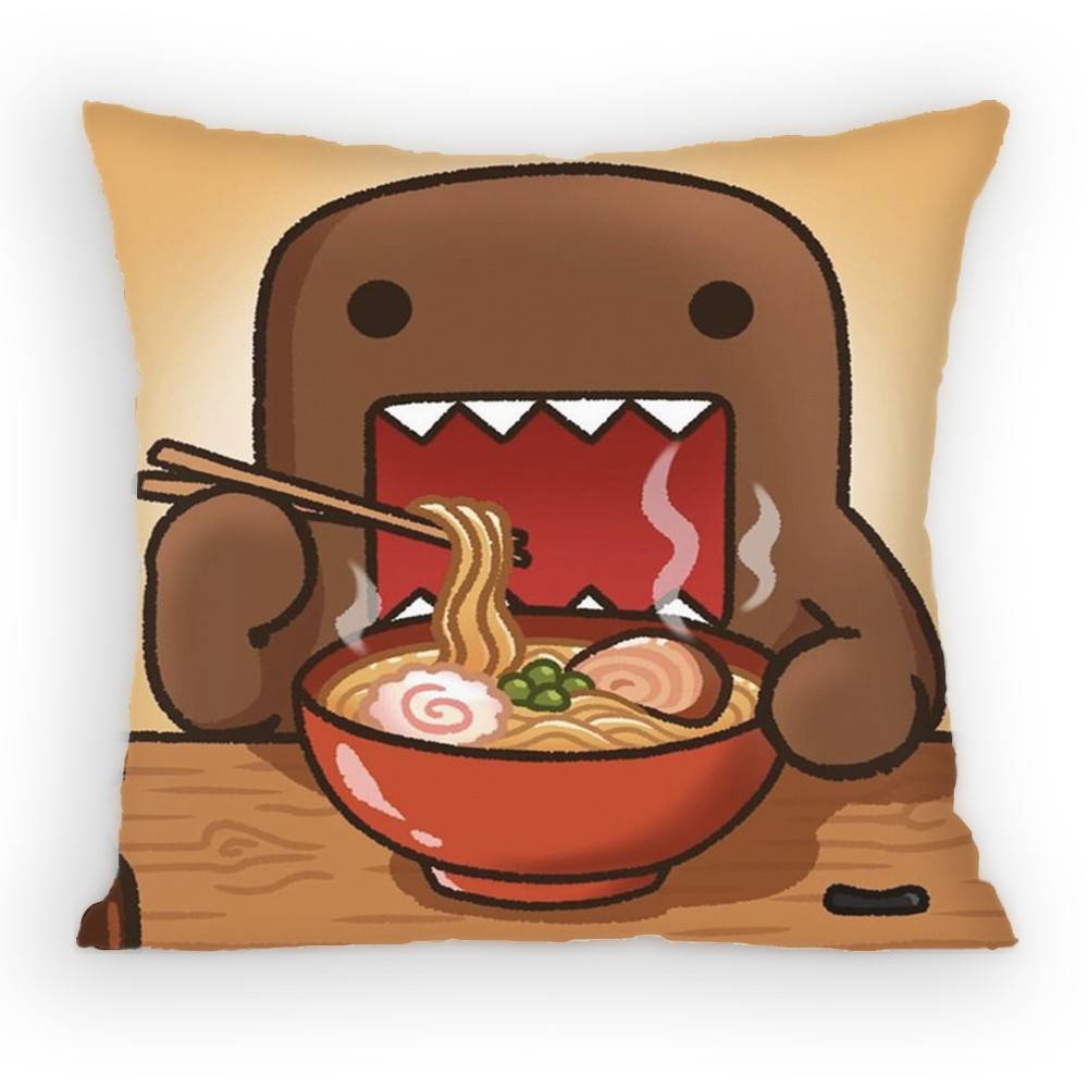 

Cute Domo Kun Pillow Case Sofa Living Room Bedroom Headboard Backrest Cushion Square Cushion Nap Time 30x30 cm