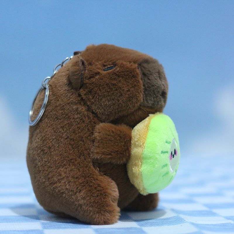 Plush Charming Capybara Toy Fruit Character Keyring Perfect For Kids And Collectors
