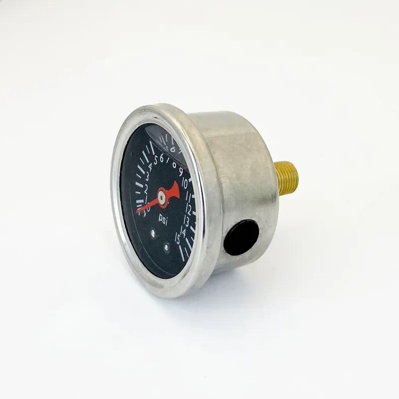 Axial Fuel Oil Pressure Gauge 0 15 psi with 1/8'' NPT Thread Metal and Oil Filled Gauge for Fuel System Applications