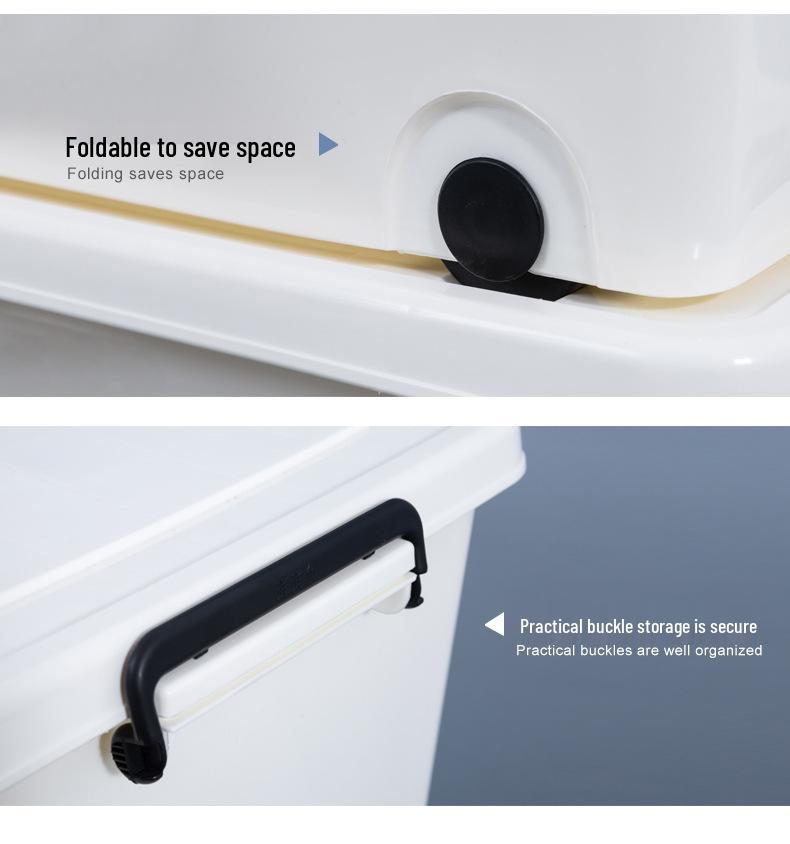 Yangyangyu Plastic Storage Box with Wheels - Solid Color, Thickened Design for Clothes and Underwear.