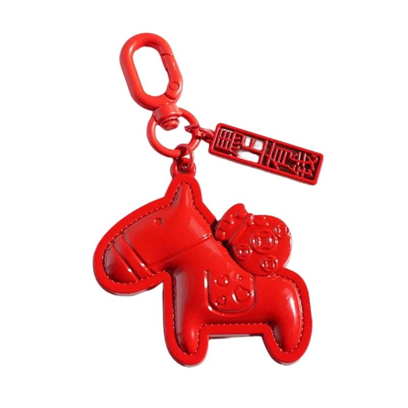 Adorable Cartoon Horse Design Keychain With Lucky Immediately Rich Symbol For Good Fortune And Prosperity Gift