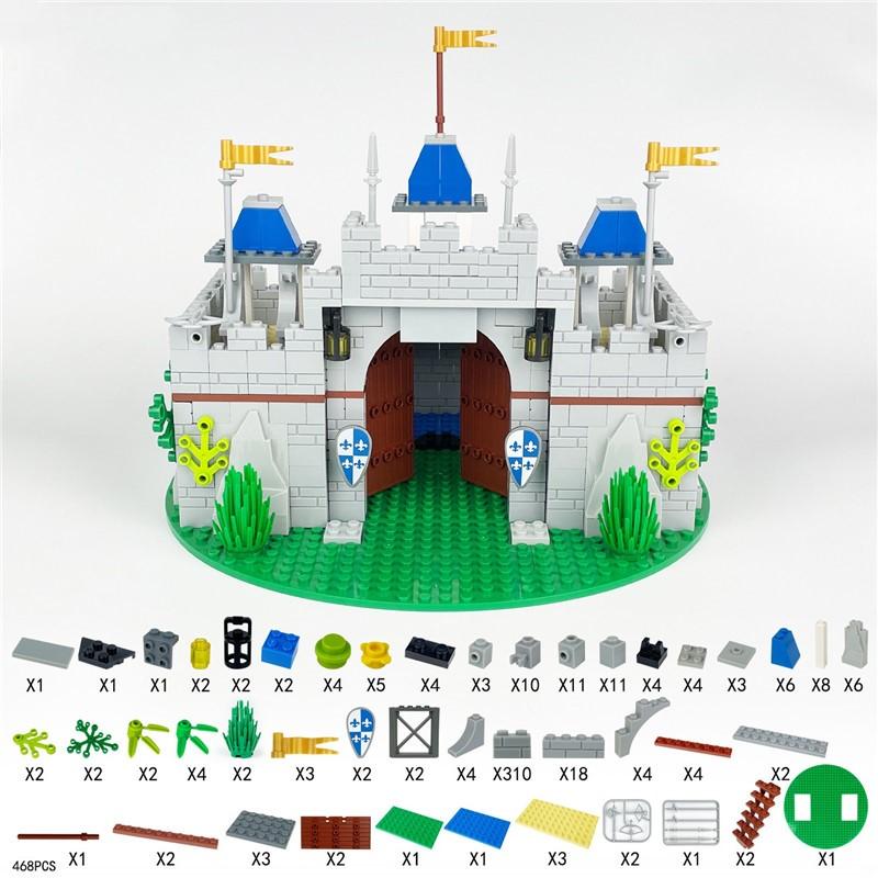 Non-Toxic 468Pcs Medieval Castle Modular Buildings Creative Construction Castle Building Blocks Sets Bricks Toys Room Decor Gifts
