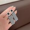 Elegant And Exaggerated Retro Geometric Black And White Striped Earrings Fashionable And Stylish Ear Accessories