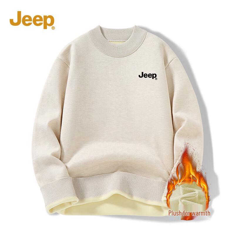 JEEP Men s Fleece-Lined Mock Neck Knitted Sweater L