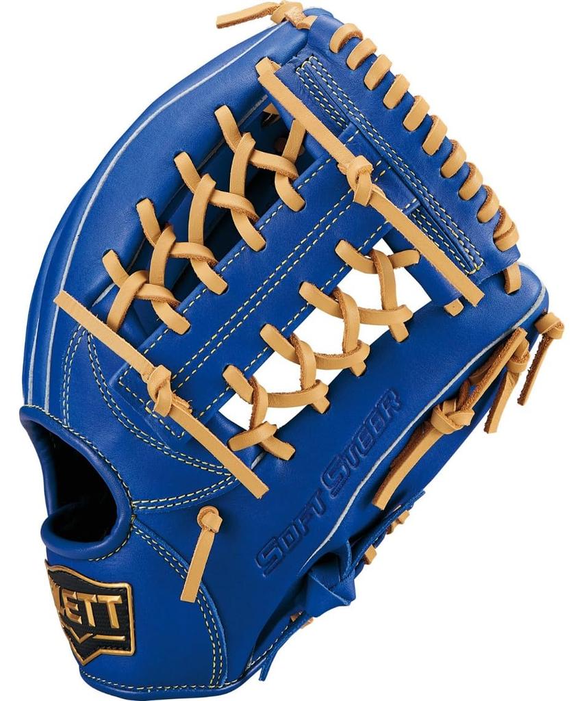ZETT Youth Baseball Soft R Brown Size BJGB74540F Glove, Steer, All-Around, Blue/P (2532), L,