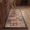 Vintage Light Luxury Kitchen Floor Mat Anti-slip Carpet Oil-proof Waterproof PVC Leather Washable Rug Long Rugs Alfombra Cocina
