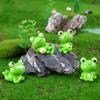 New Resin Frog Miniature Car Ornaments Miniatures Animal Frog Resin Cute Frog Action Figure Micro Landscape Cartoon