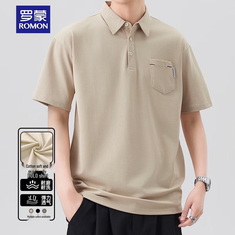 

ROMON Men s Ice-Feel Cotton Polo Shirt 4XL