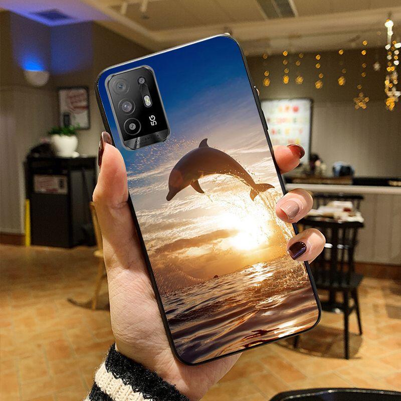 Funda Dance Of Dolphin Phone Cover For OPPO A74 A94 5G A3S A5 A5S A9 A12 A15 A15S A52 A53 A53S A72 A73 2020 A91 5G Cases Coque