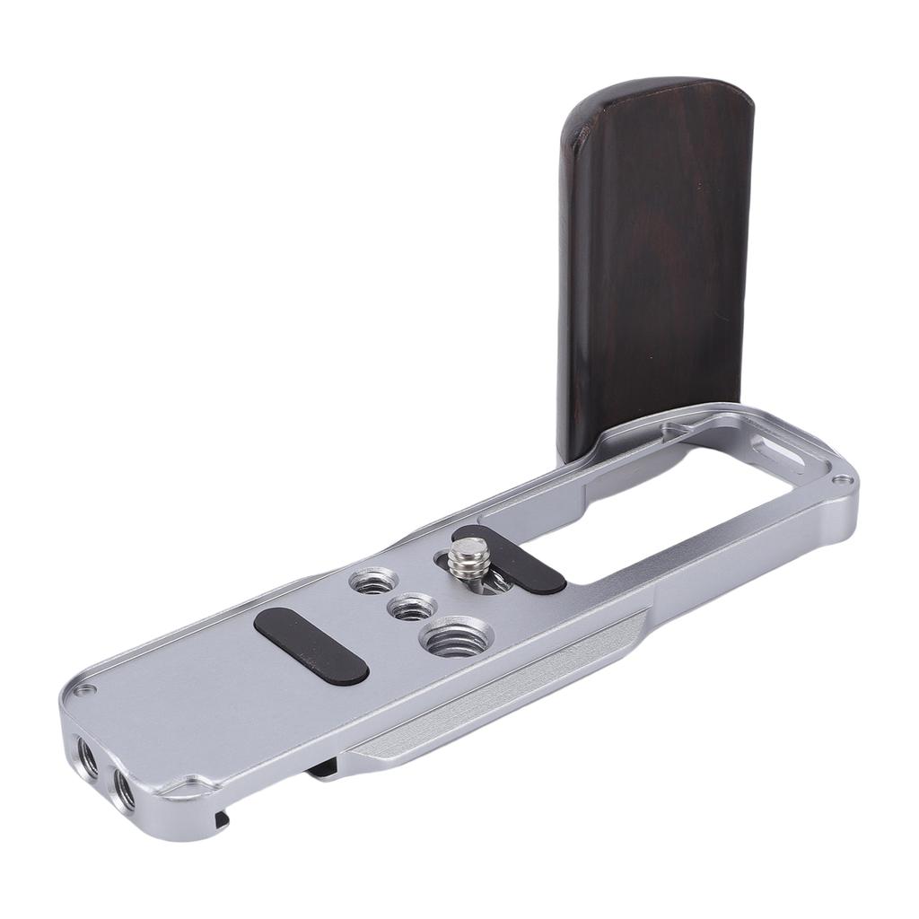 L Bracket Handgrip Fit for X 100VI Camera Aluminum L Shape Quick Release Plate with Wood Grip 1Celsius4 Inch Screw Hole