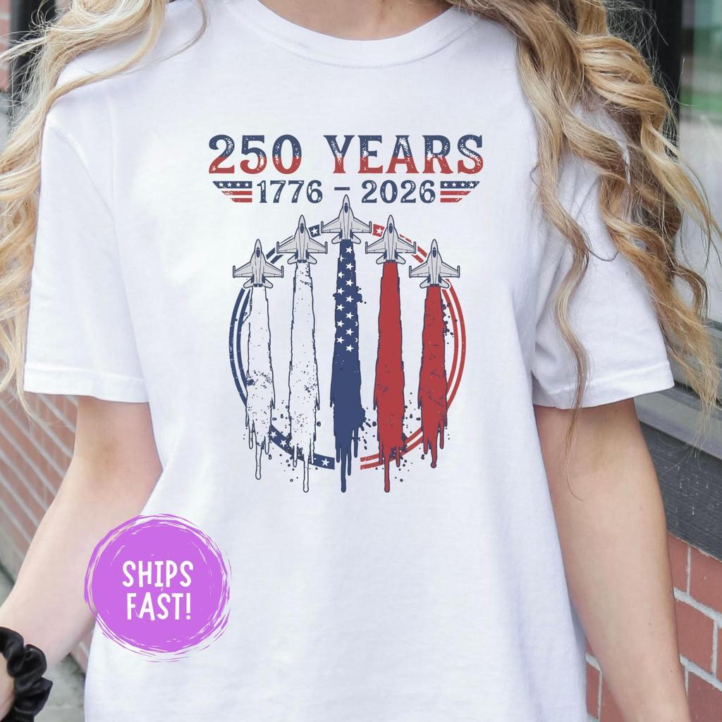 250 Years 1776 2026 Shirt Patriotic USA Anniversary Tee American Pride Freedom Celebration Gift Fourth Of July Vintage Comfort Colors