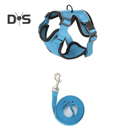 Katzengeschirr und Leine zum Spazierengehen, verstellbares, ausbruchsicheres Katzenwestengeschirr mit Reflektorstreifen für mittelgroße und große Kätzchen