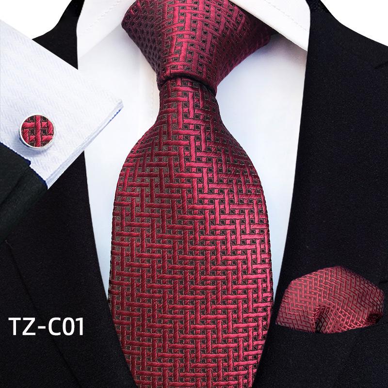 Men's Black Business Tie Gift Set: Striped & Plain Ties, Pocket Square, Tie Clip