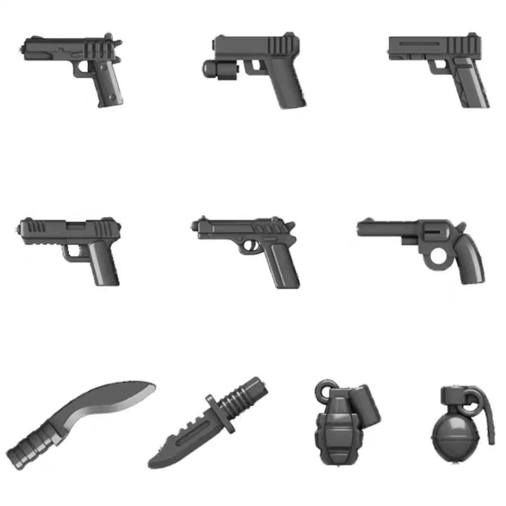 50PCS Pistol WW2 Soldier Military Weapons Police Guns Mini Action Figures Accessories Building Block MOC Army Bricks Parts Toys