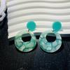 JMXD-Acetate Acrylic Earrings for Women Y2K Drop Dangle Hoop Earrings in Multiple Colors Lightweight Retro Circle Ear Studs Fashion Jewelry Gifts