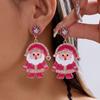 Festive Enamel Earrings for Christmas Gatherings, Gold Tone Statement Pair with Holiday Detail for Winter Looks
