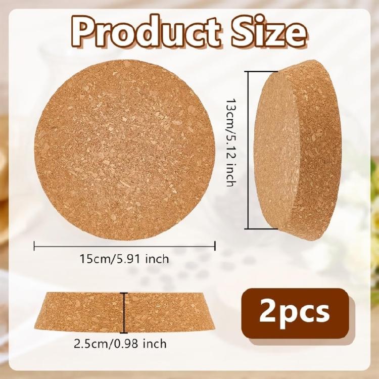 2Pcs Cork Bottle Stoppers Tapered Cork Plugs Cork Canning Jar Lids Wood Tapered Cork Plugs Wooden Home Brewing