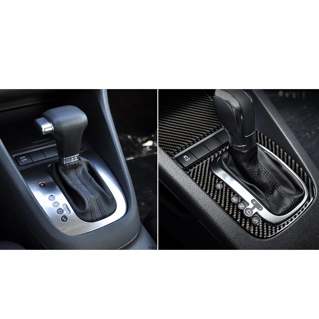 For VW Volkswagen Golf6 MK6 2008-2012 Carbon Fiber Sticker Gear Box Button Panel Shift Decoration Strip Interior