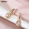 SIMJOO Rose Gold Color Fashionable Geometric Shape Noble Women's Stone Earrings Pendants