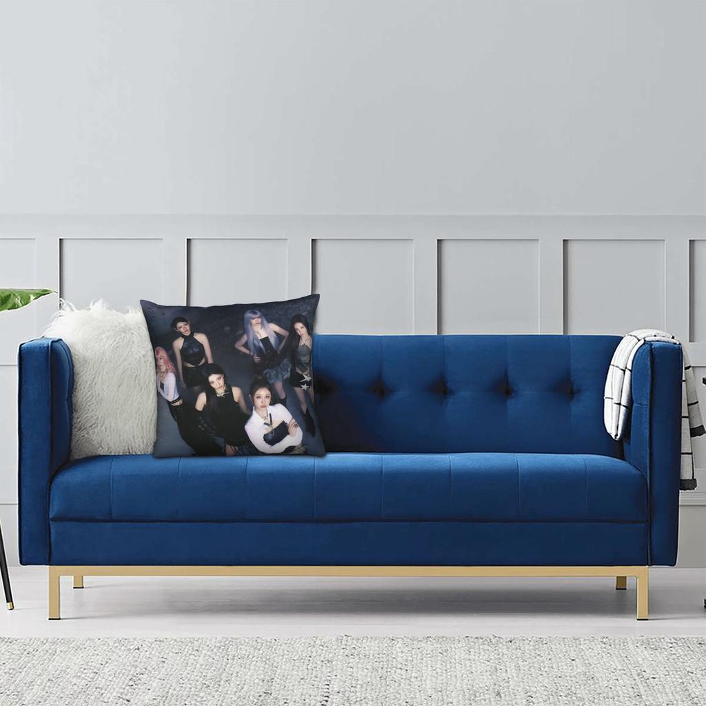Kpop Style Babymonsters Group Pillowcase Printing Polyester Cushion Cover Decoration Throw Pillow Case Cover Home Zippered 45X45Cm