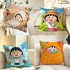 Cartoon CChibi Cute Marukochan Cushion Cover Pillow Case Antidustmite Pillowcase Silky Short Plush Sofa Cushion Cover Hot