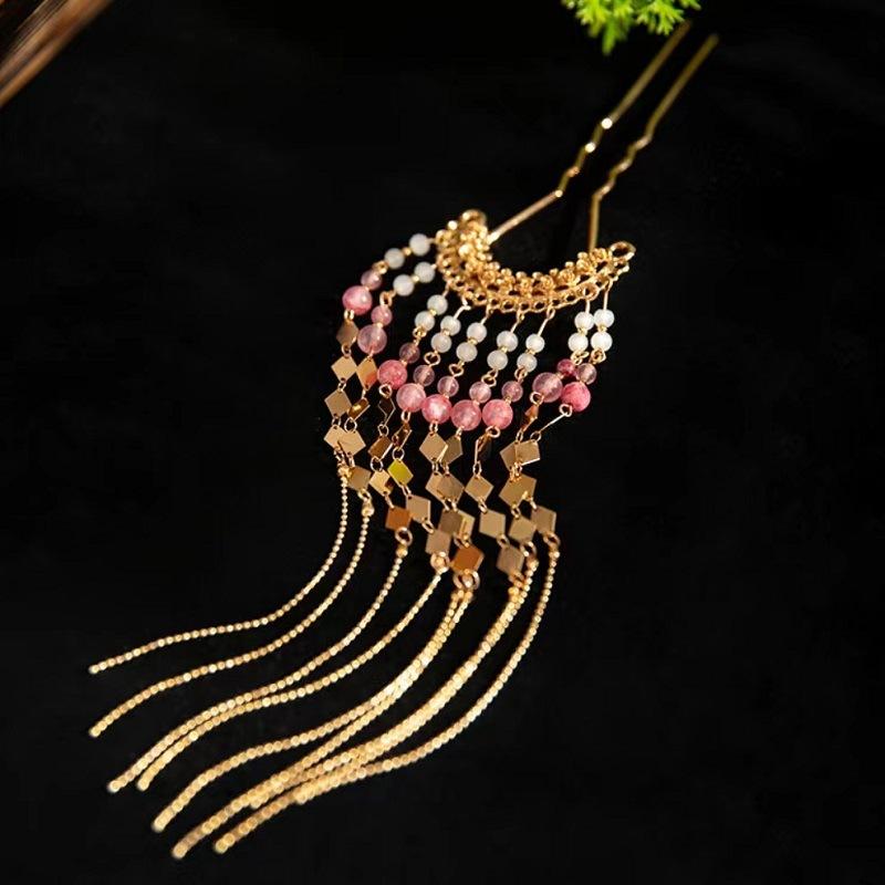 

Ретро Длинная Кисточка U-образная Заколка для Волос Женская в Китайском Стиле Аксессуары для Волос Шагающая Заколка Ханфу Головной Убор