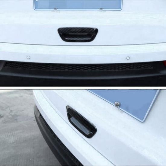 For 2017 - 2025 Jeep Compass Carbon Fiber Rear Trunk Door Handle Bowl Cover Trim