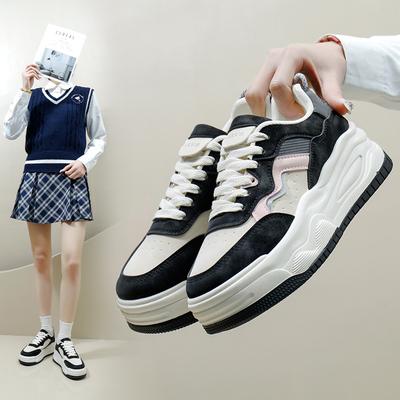 White Shoes for Women New Spring Students Korean Style Versatile Casual Ins Fashion Shoes Thick Bottom Fashion Sneakers T002