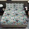 3pcs Christmas Dog Printed Chipless Bed Sheet Set, Multi Size Soft Bed Cover Bedroom Dormitory Bedding Decoration