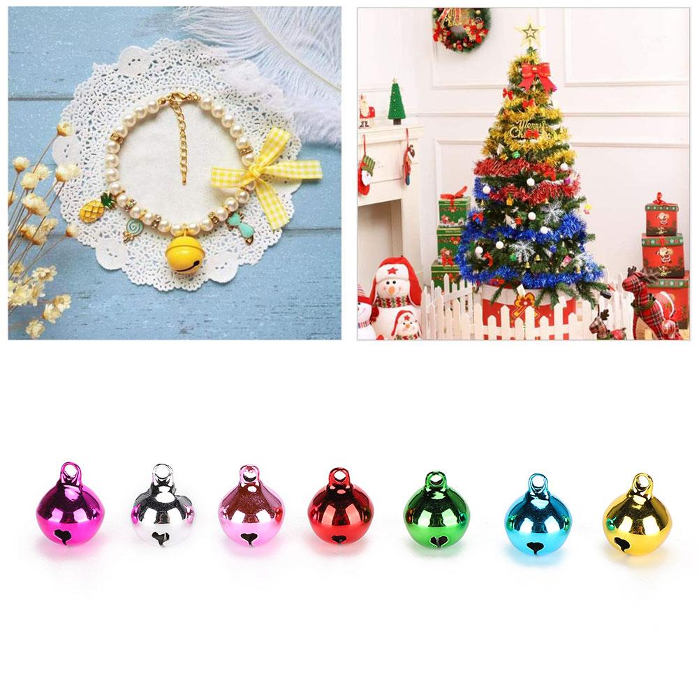 50Pcs Small Metal Bell Colourful Paint Christmas Jingle Bells Key Pendant Party DIY Beads