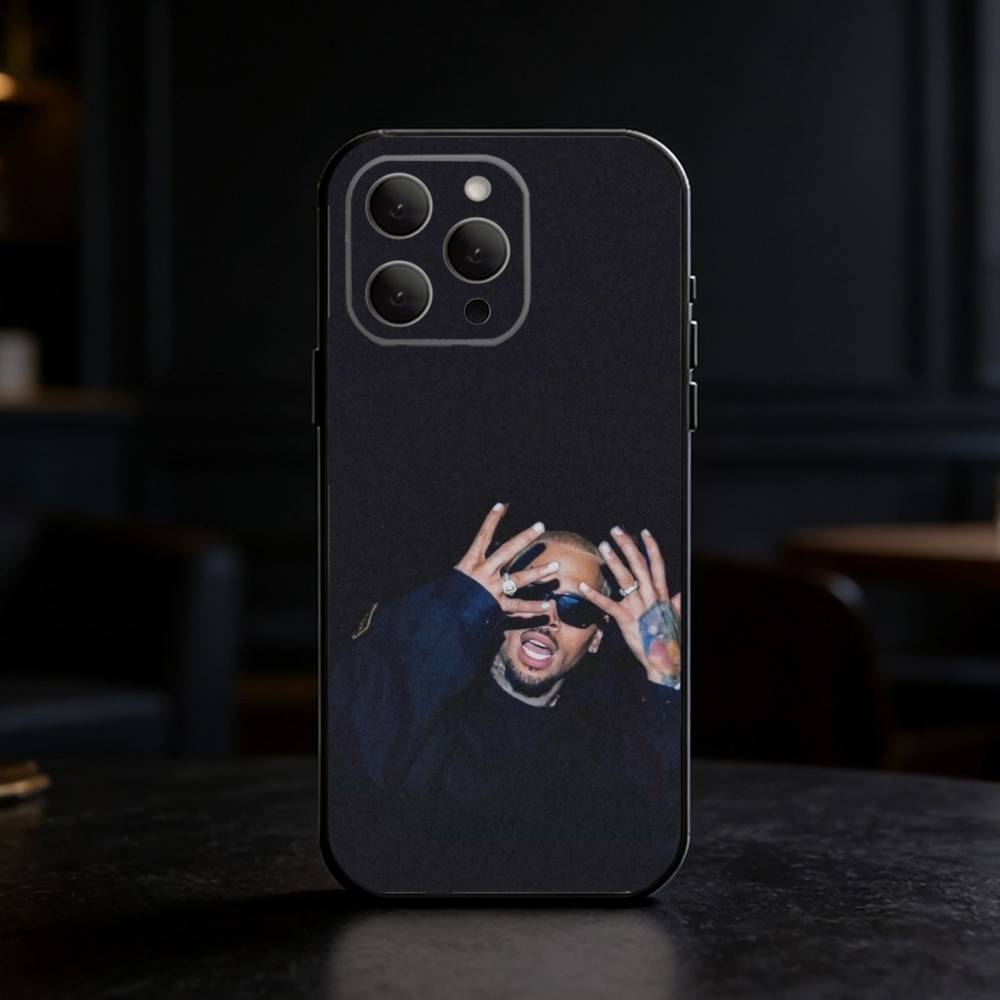 

C-Chris Brown A-American Rapper Phone Case For iPhone 17,16,15,14,13,12,11 Plus,Pro Max,SE4Soft Silicone Black Cover iPhoneXSMAX