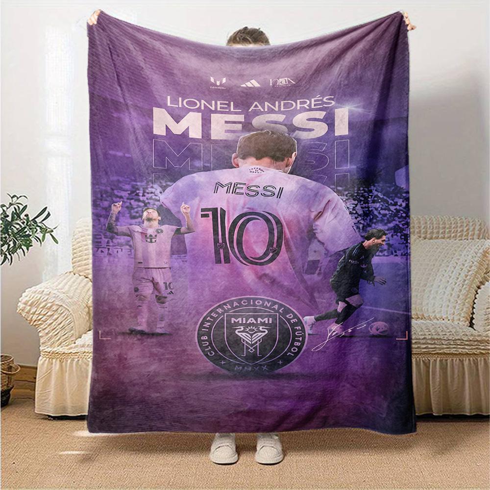 Messi's Legacy Soccer Blanket Comfortable Suitable for Office Bedding Bed for All Occasions Playful Design Suitable for Gifting Relatives and Friends