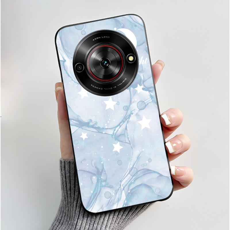 Cute Cartoon Case For ZTE Blade A75 5G/Nubia Focus 5G/Nubia Calf 5G Printing Shell Protective Cover Soft Silicone Black Casing