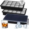 15Grids Silicone Ice Cube Molds Spherical Ice Molds Reusable Whiskey Ice Cube Molds Cocktail Freezer DIY Homemade Barware