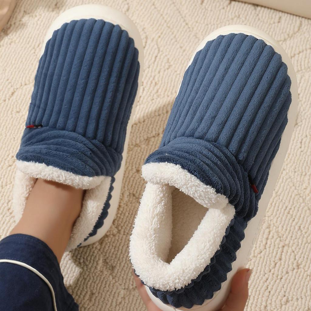 2024 Warm Velvet Lined Non-Slip Winter Slippers