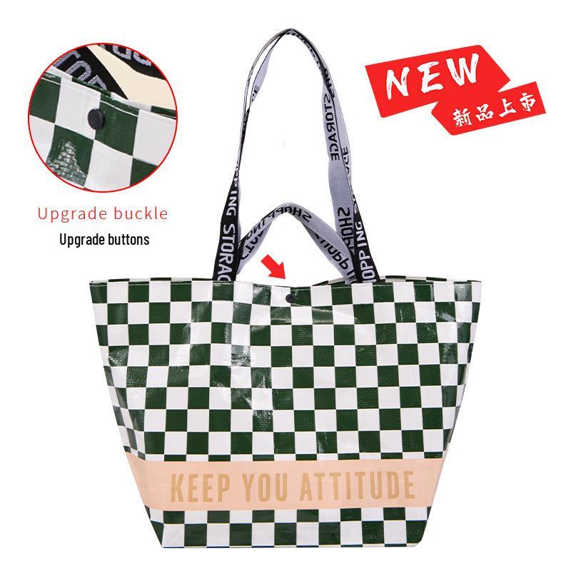 Foldable Waterproof Nylon Shopping Tote - Eco-friendly, Large Capacity, Fashionable Single Shoulder Women's Bag